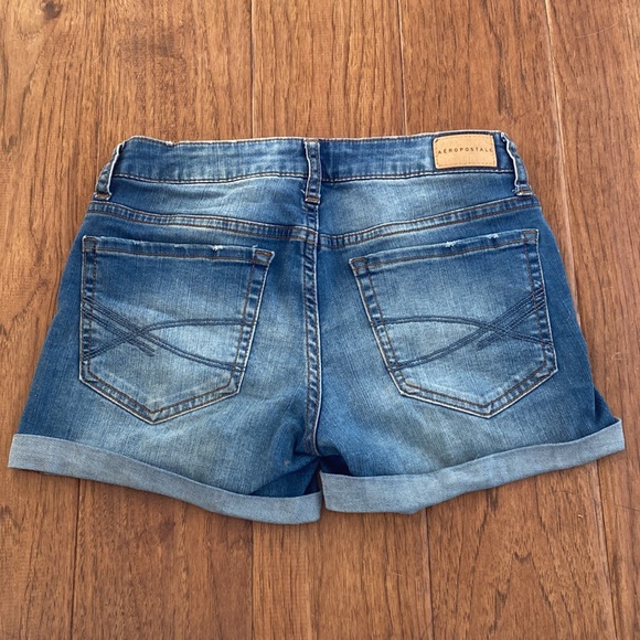 Aeropostale Blue Jean Ripped Shorts - Picture 2 of 2